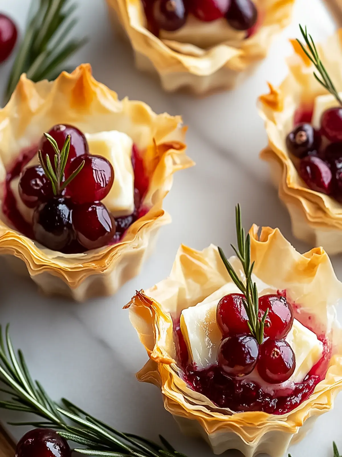 Cranberry and Brie Phyllo Cups