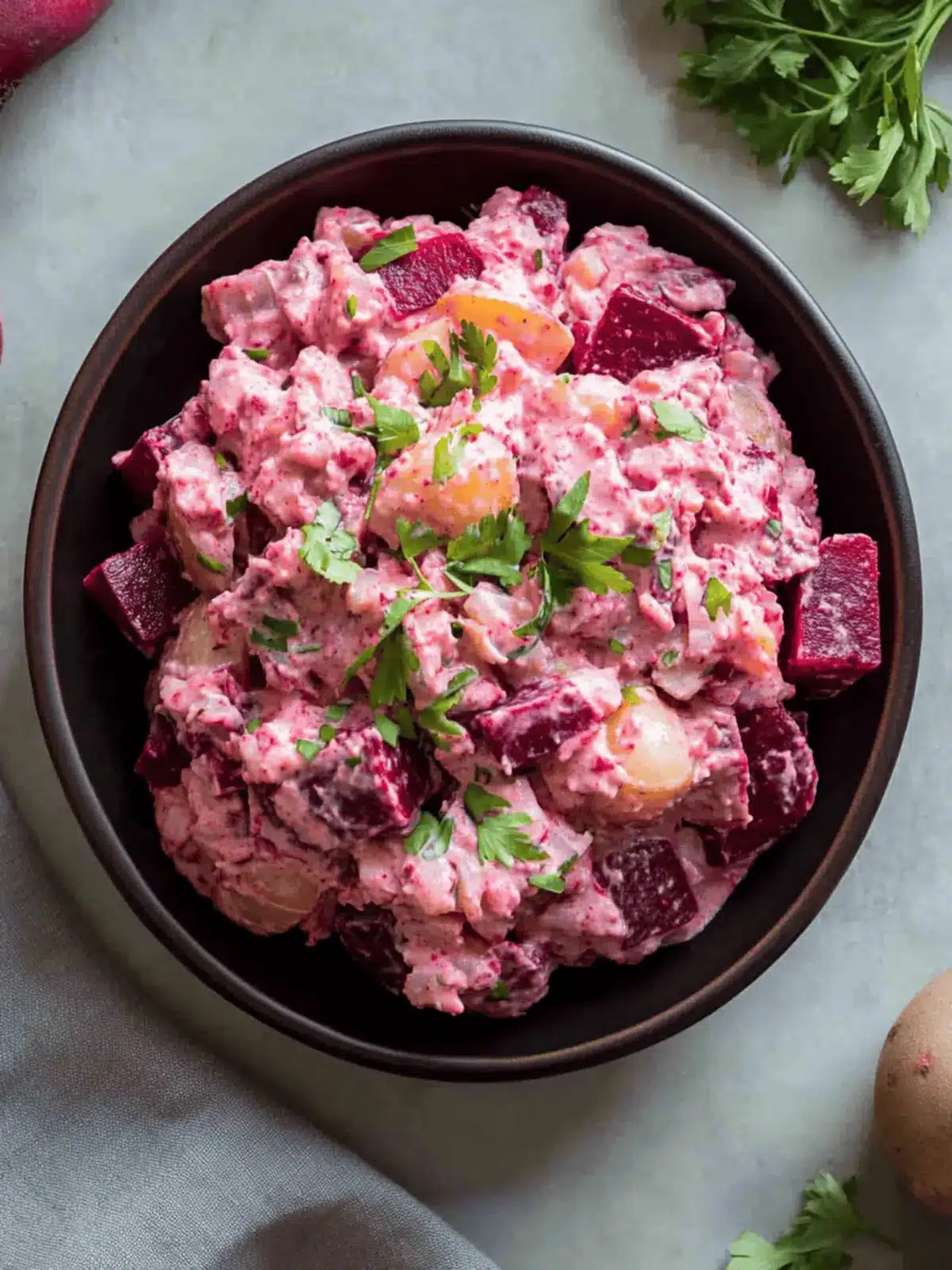Russian Beet Potato Salad (Dominican Style)