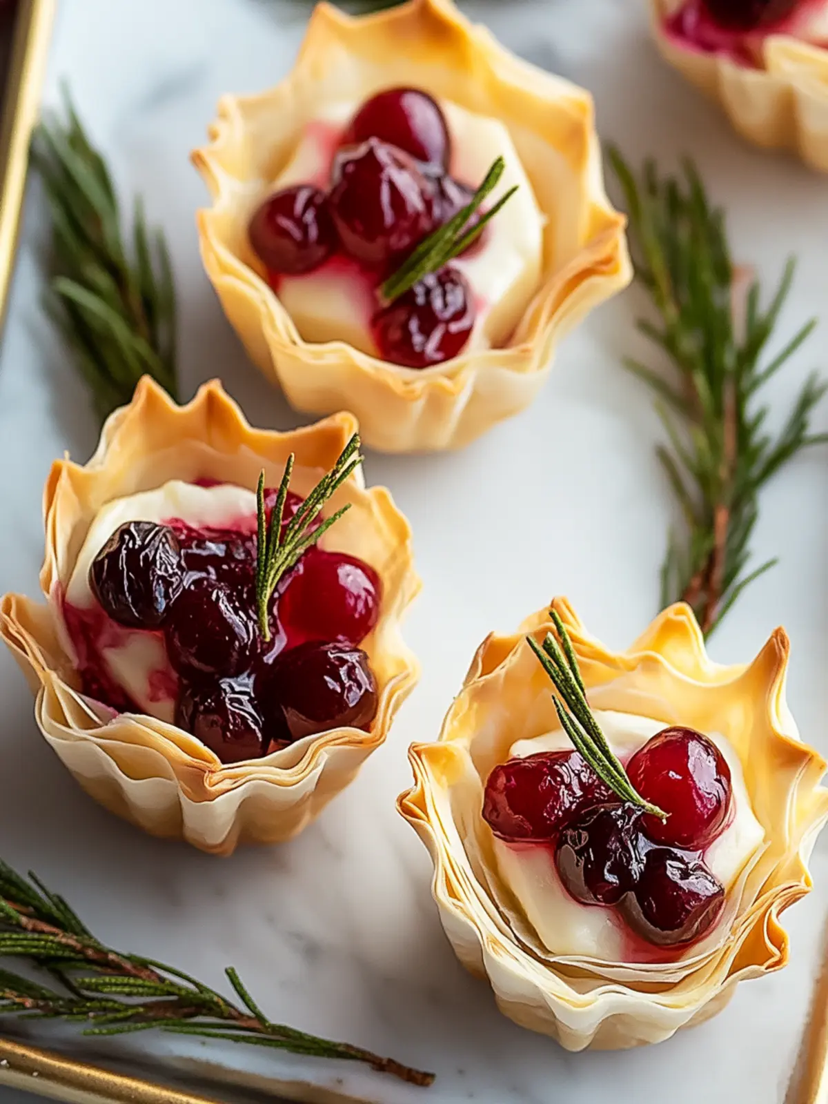 Cranberry and Brie Phyllo Cups