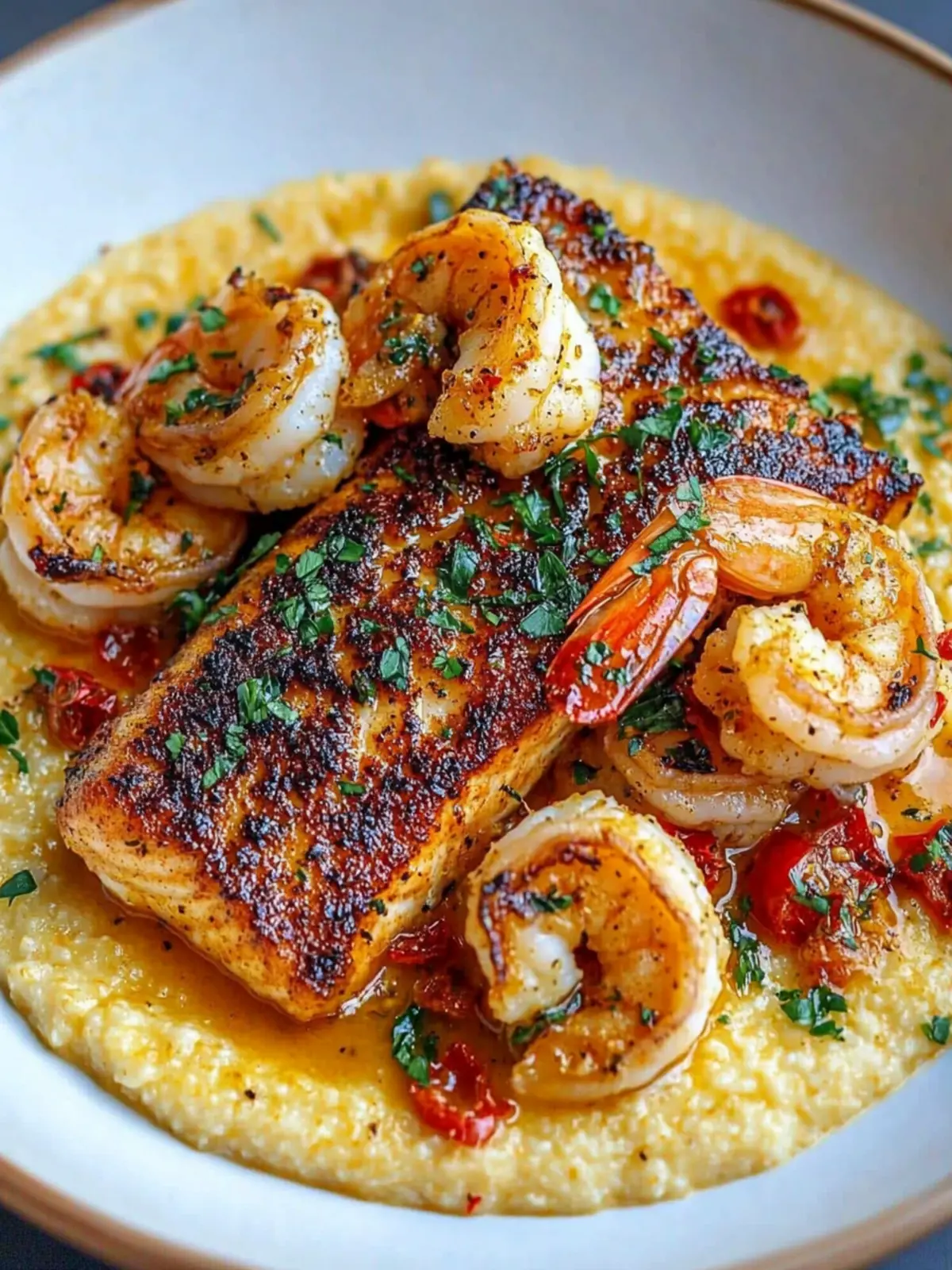 Red Snapper Shrimp Grits Cajun