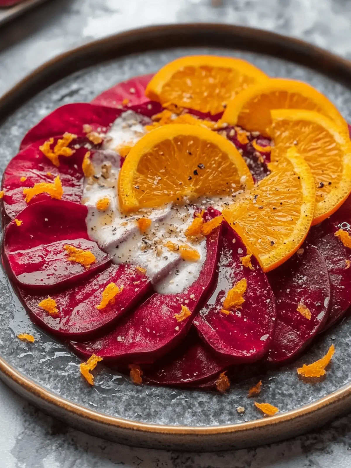 Beet Carpaccio with Orange Vinaigrette