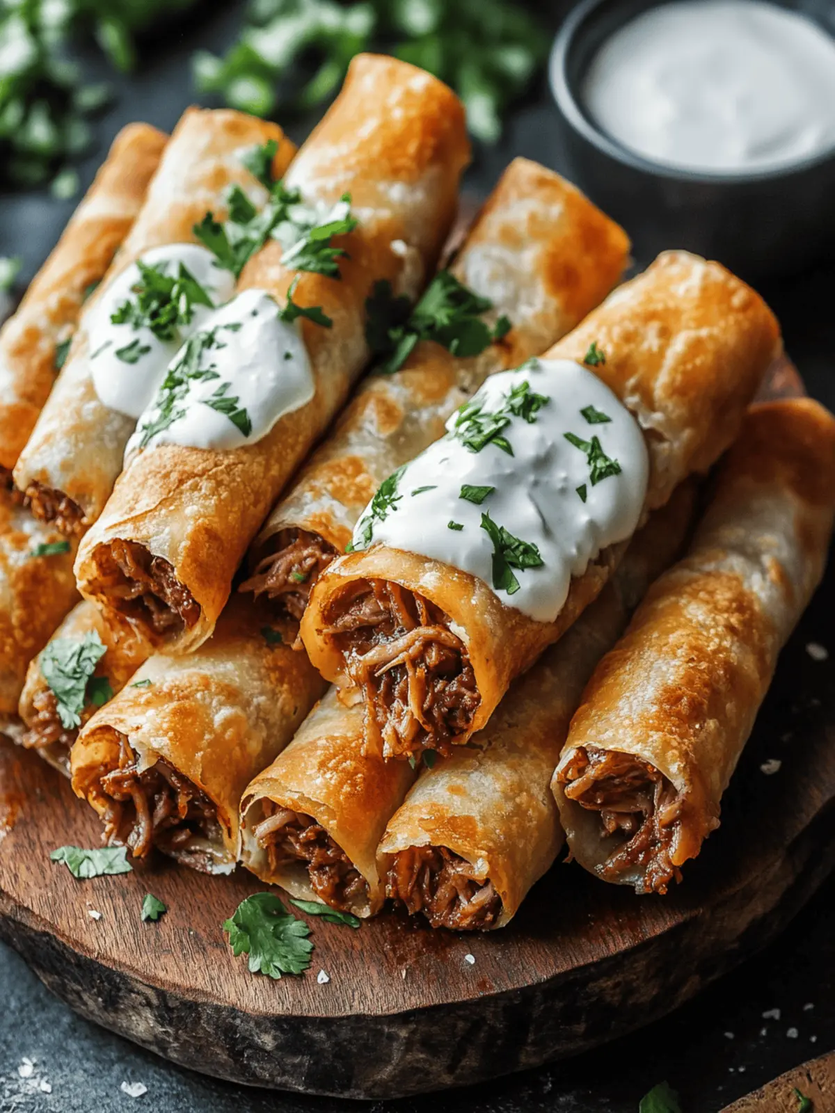 Cheesy Pulled Pork Taquitos