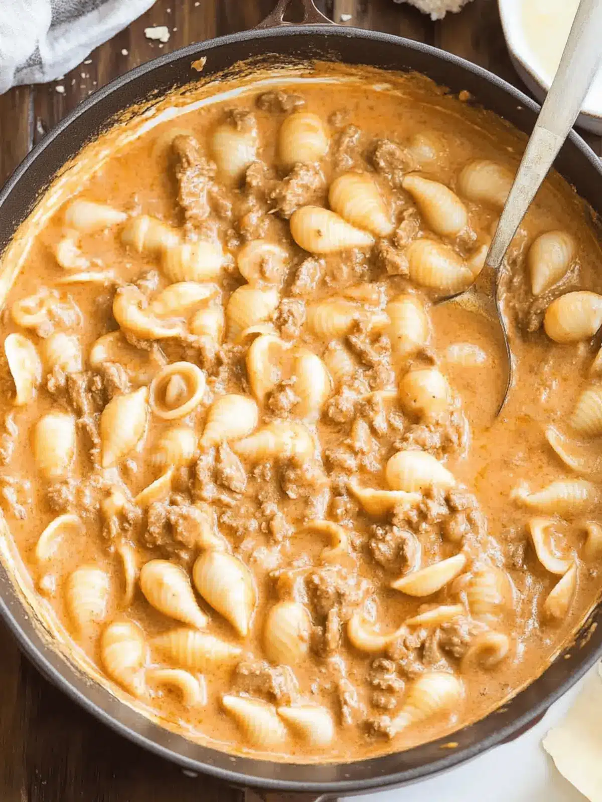 Creamy Beef and Shells