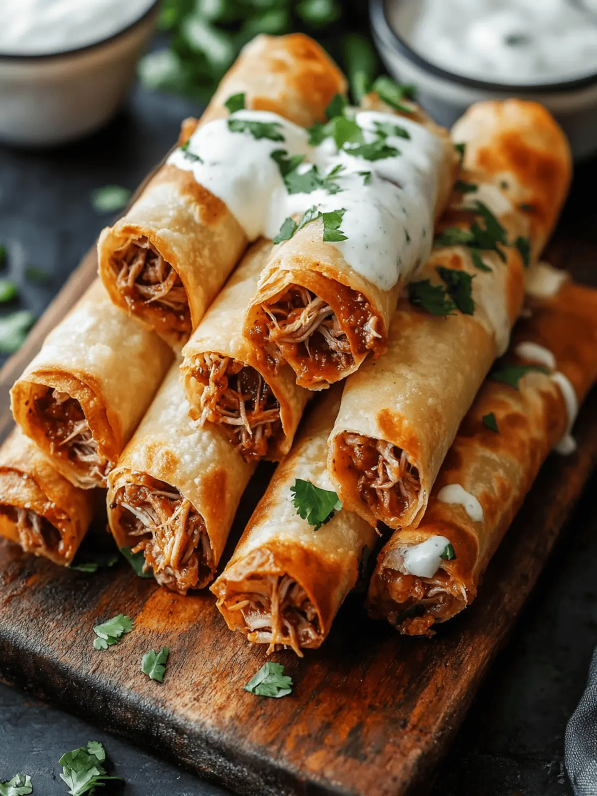 Cheesy Pulled Pork Taquitos