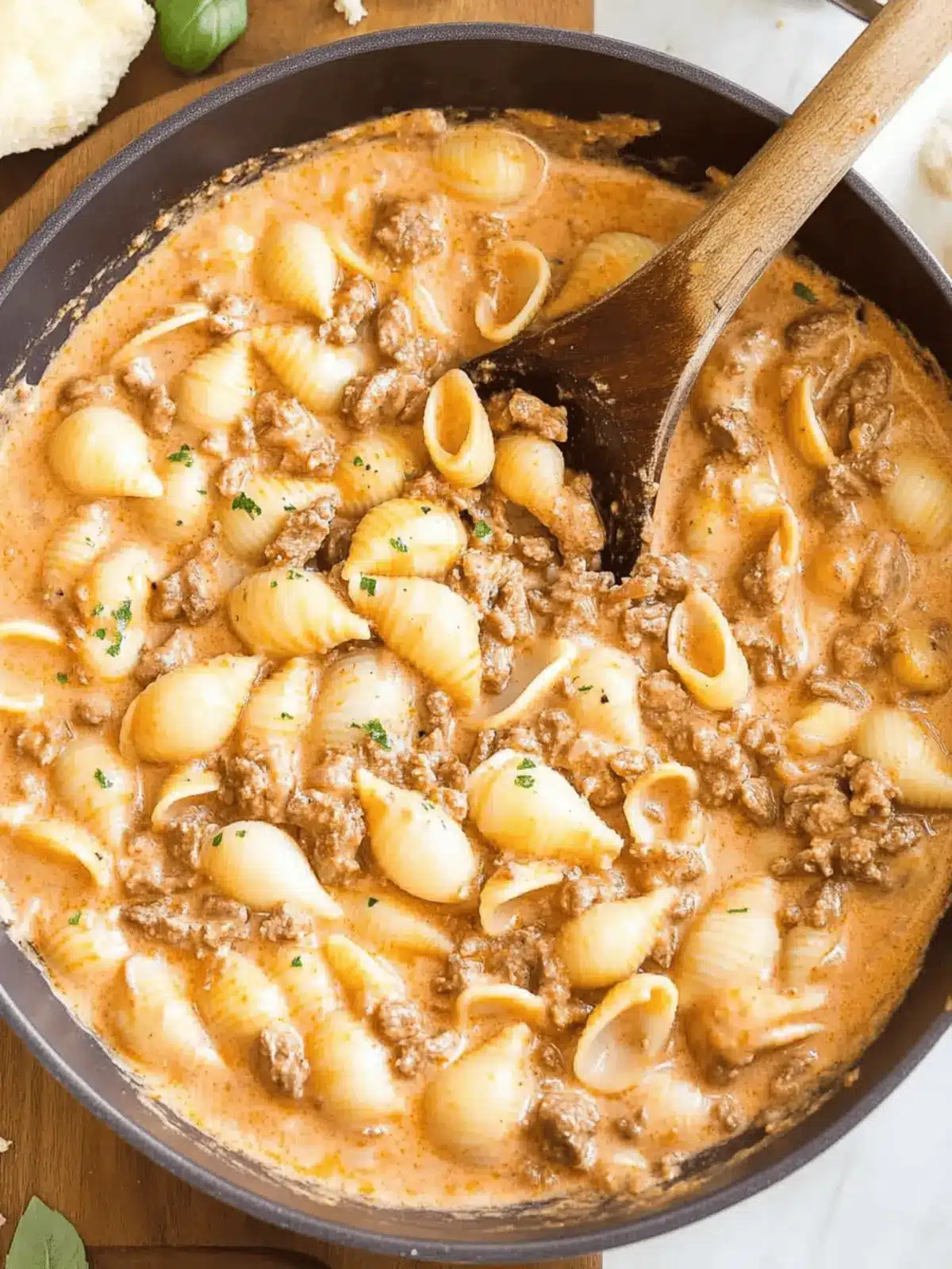 Creamy Beef and Shells