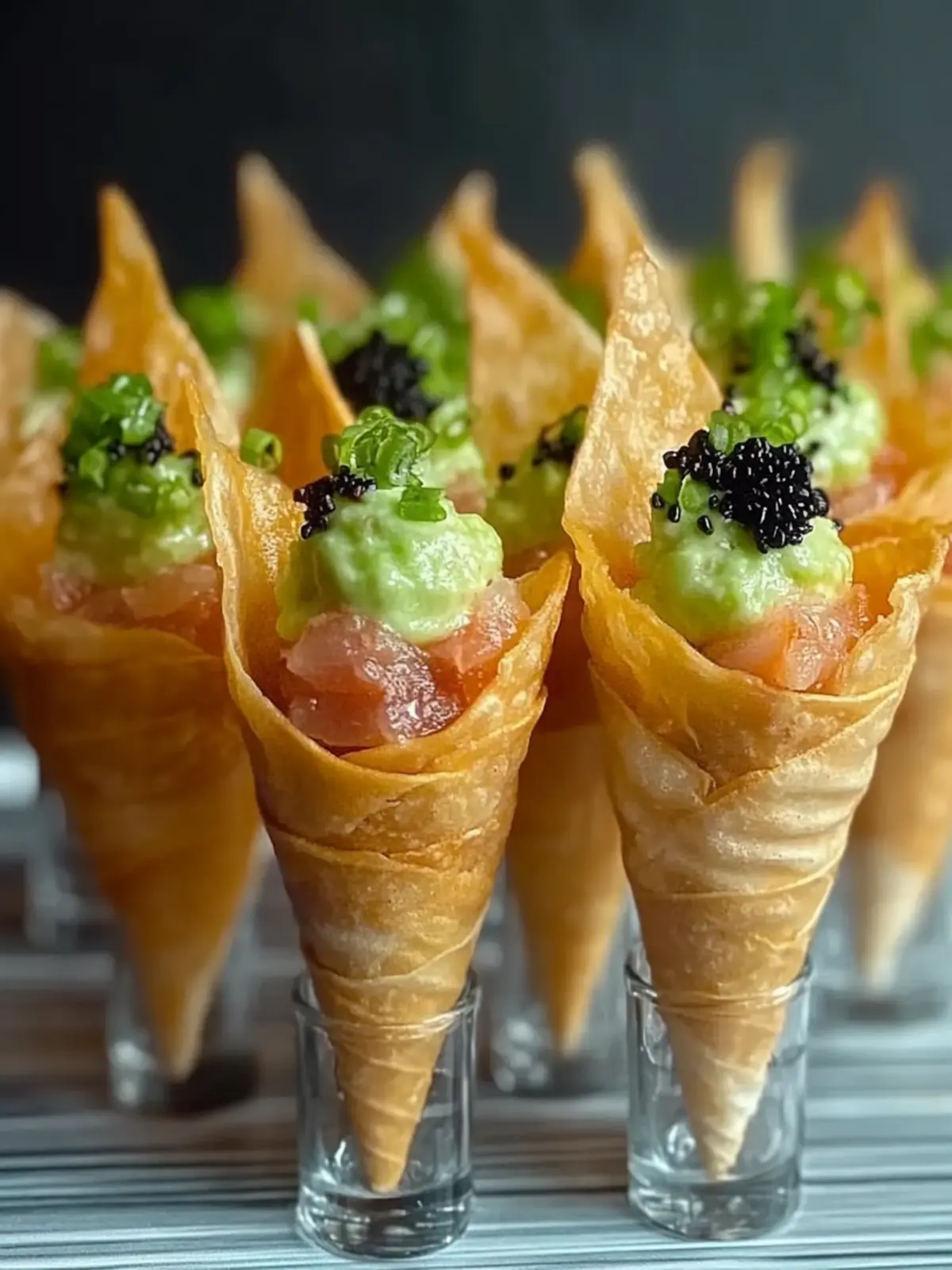Sushi Wonton Cones