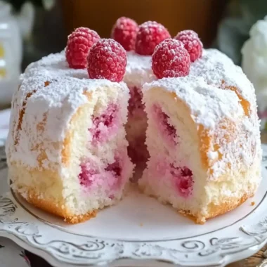 Raspberry Angel Food Cake