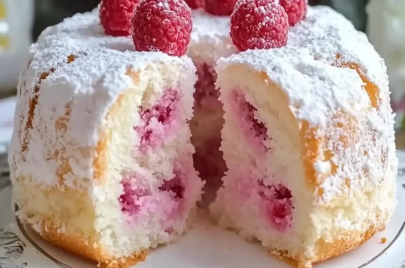 Raspberry Angel Food Cake