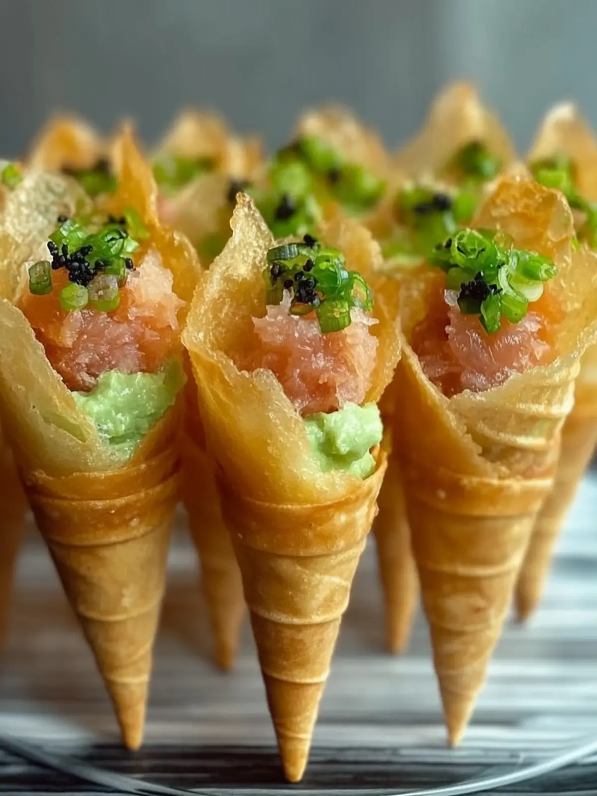 Sushi Wonton Cones