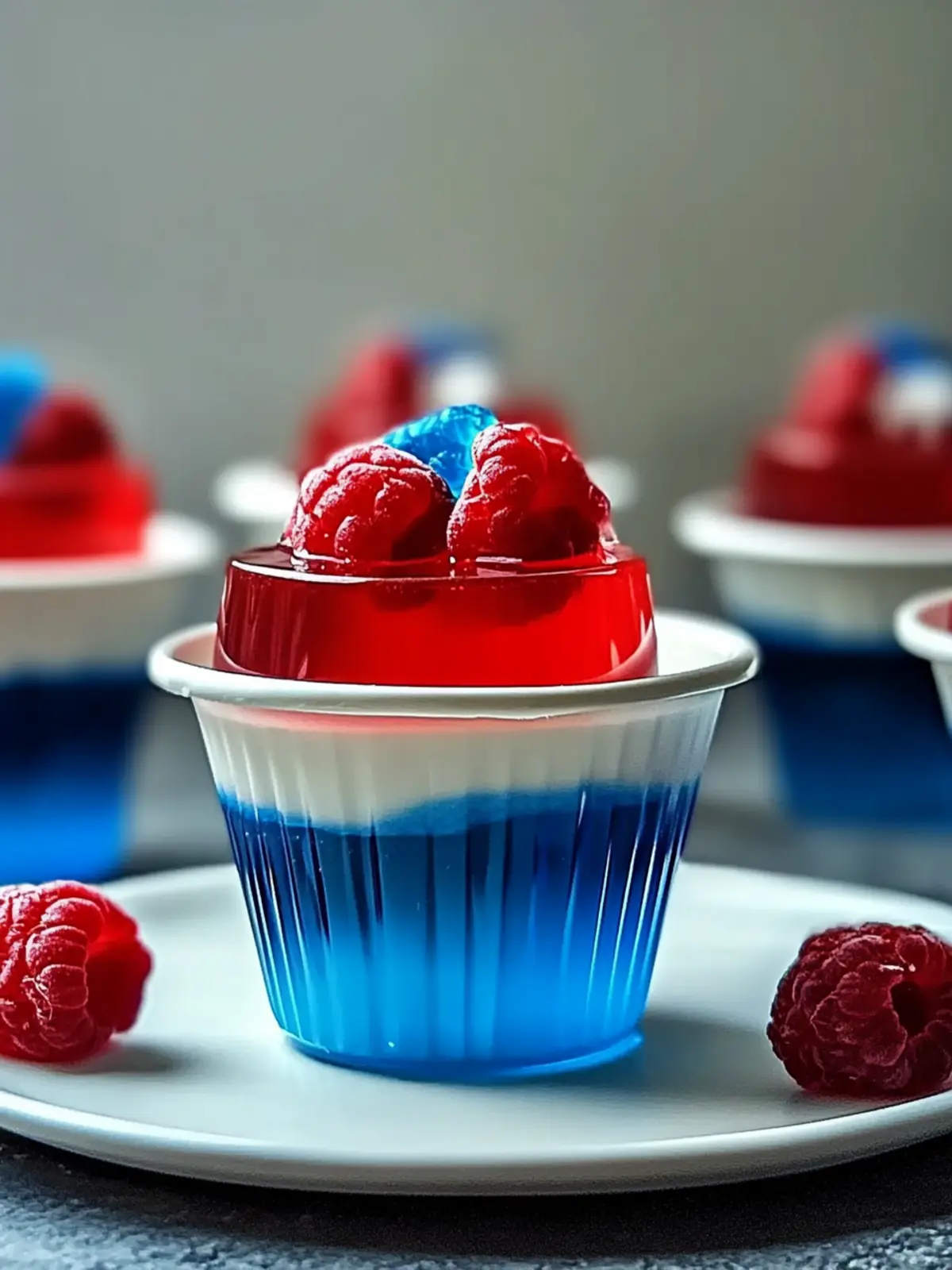 Red, White, and Blue Jello Cups