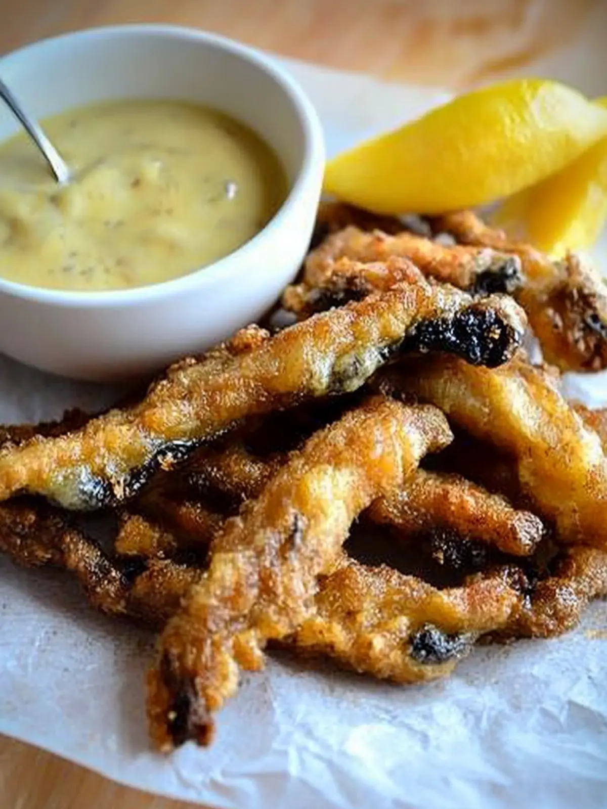 Delicious Portobello Fries with Zesty Meyer Lemon Dipping Sauce 3 Portobello Fries