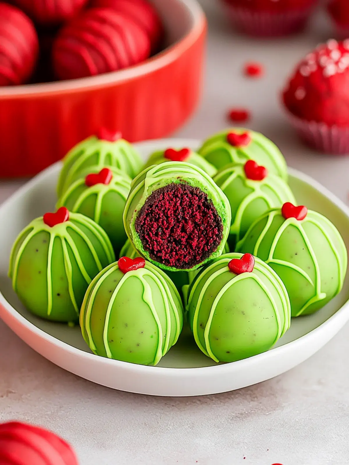 Grinch Oreo Balls (With Red Velvet Oreos)