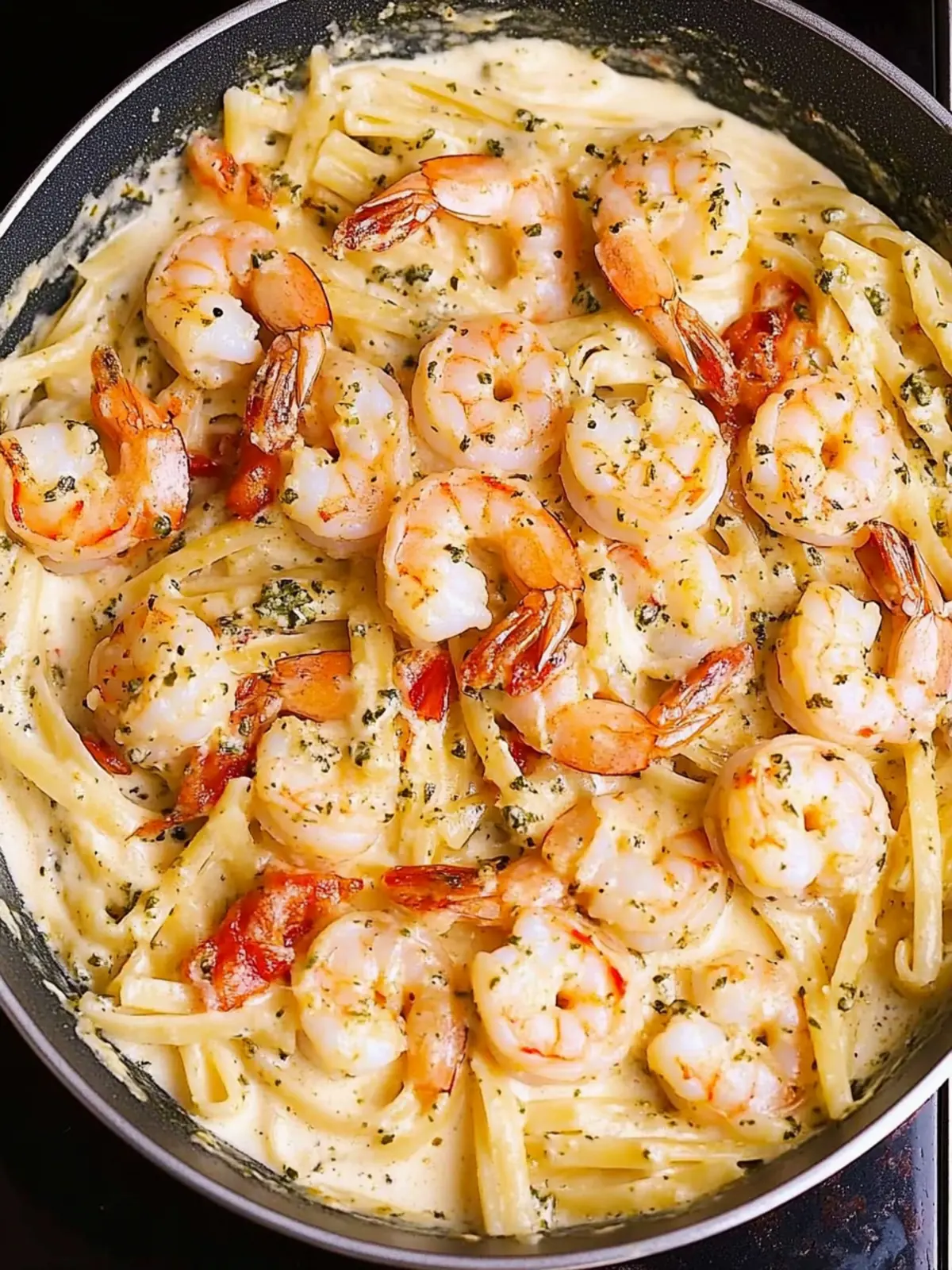 Creamy Mozzarella Shrimp Pasta
