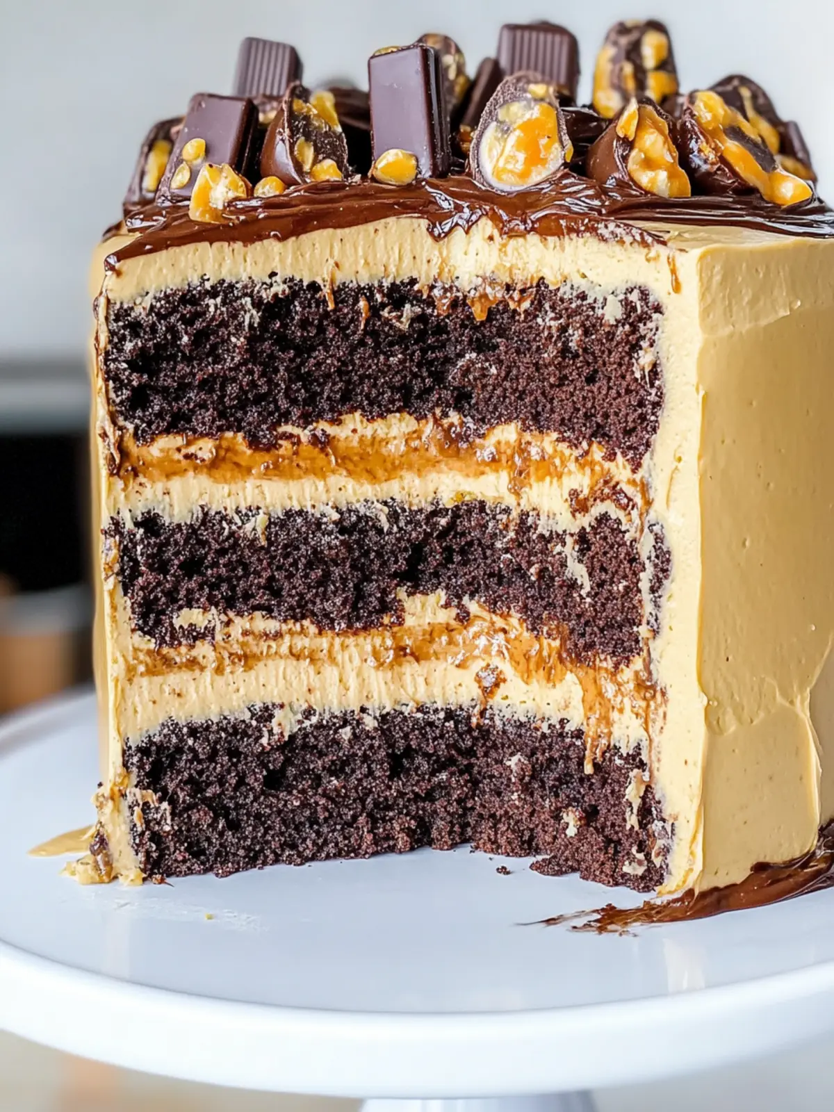 Chocolate Snickers Cake