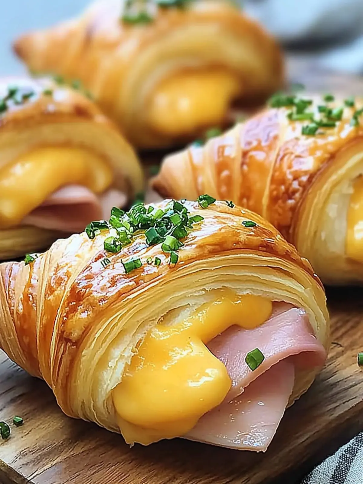 Ham And Cheddar Crescent Roll-Ups