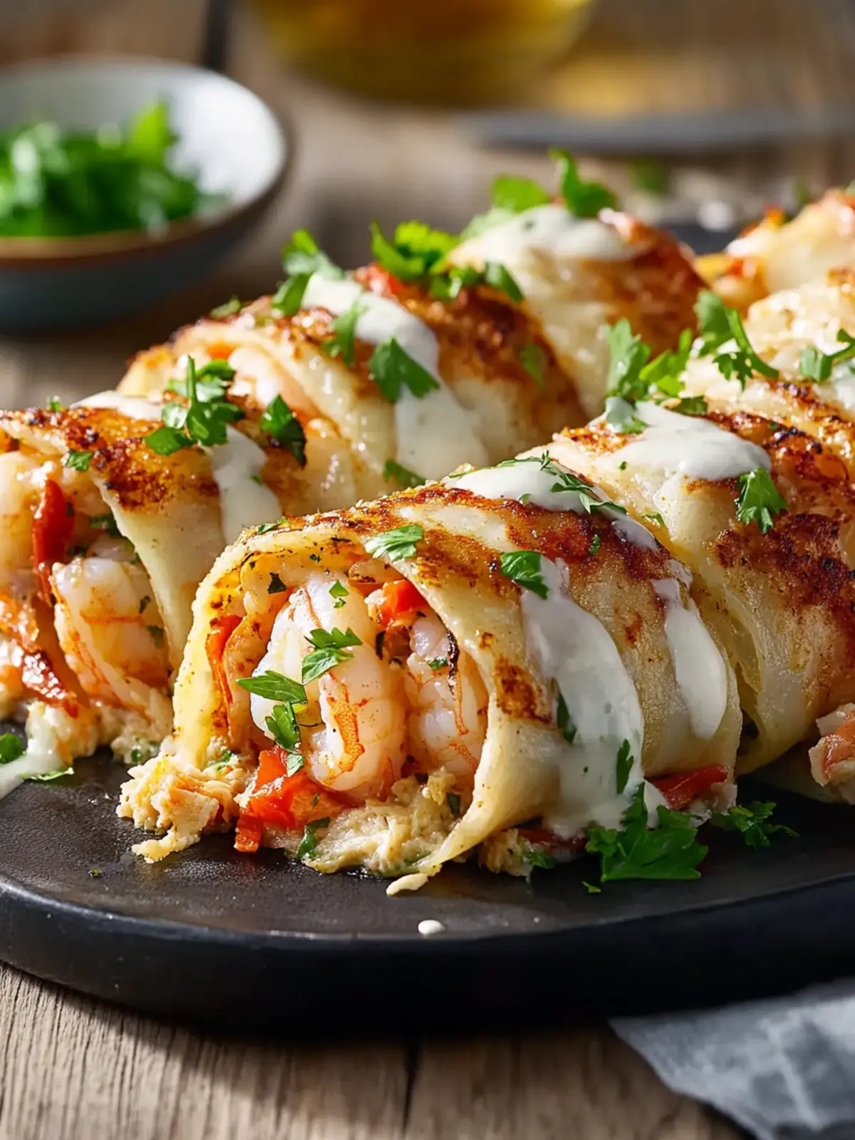 Shrimp-Crab Fajita Roll-Up Bombs
