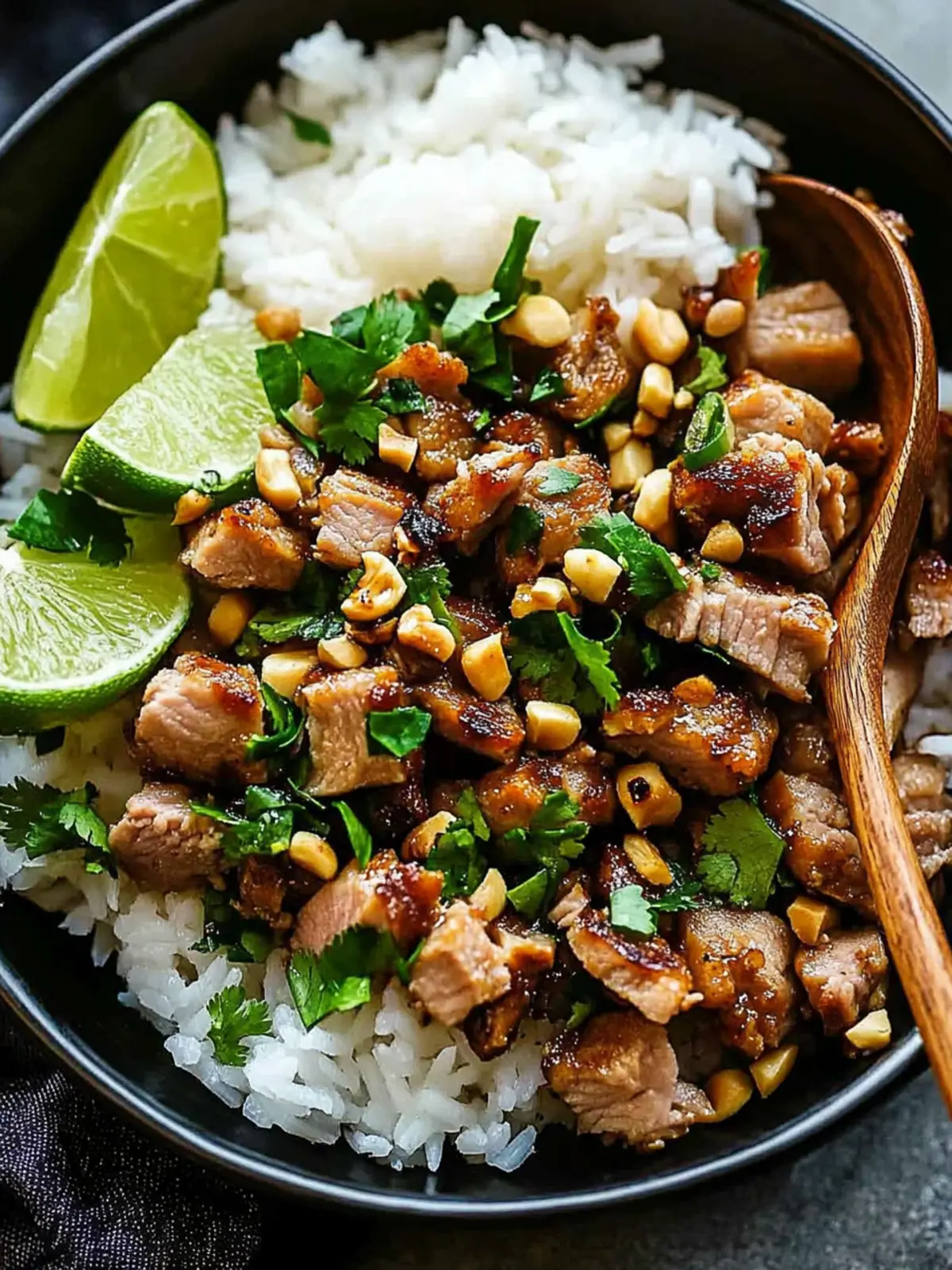 Ginger Lime Pork with Coconut Rice