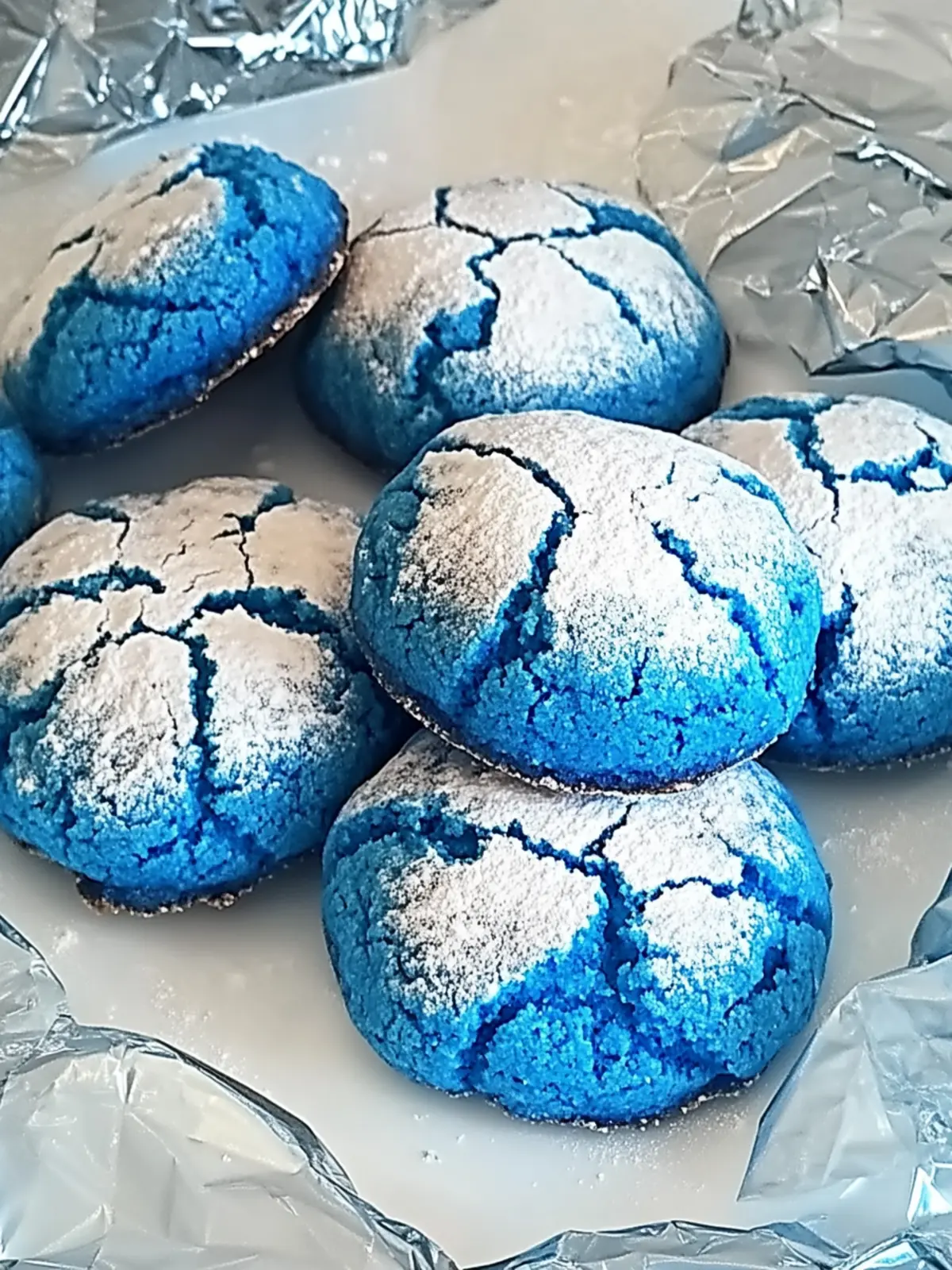 Blue Crinkle Cookies