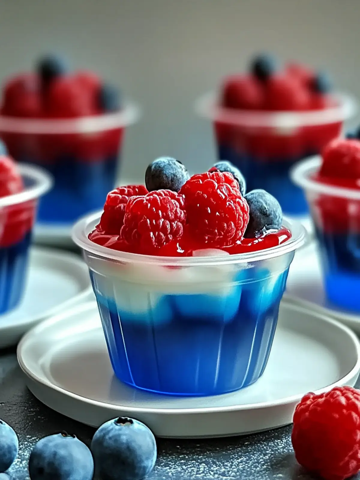 Red, White, and Blue Jello Cups