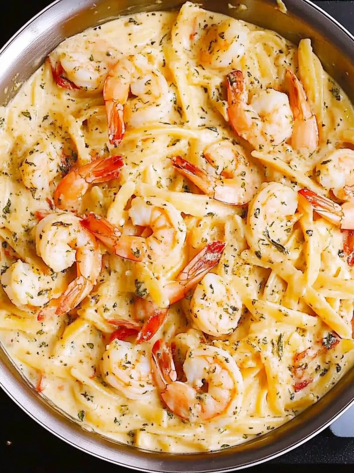 Creamy Mozzarella Shrimp Pasta