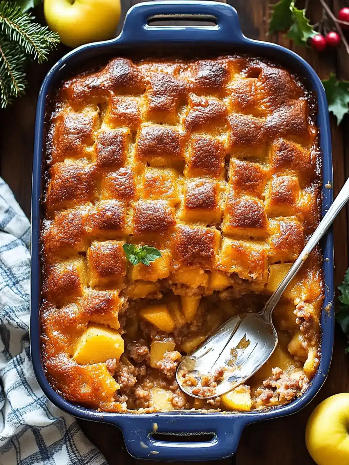 Delicious Maple Apple Sausage Christmas Breakfast Bake Recipe 2 Maple Apple Sausage Christmas Breakfast Bake