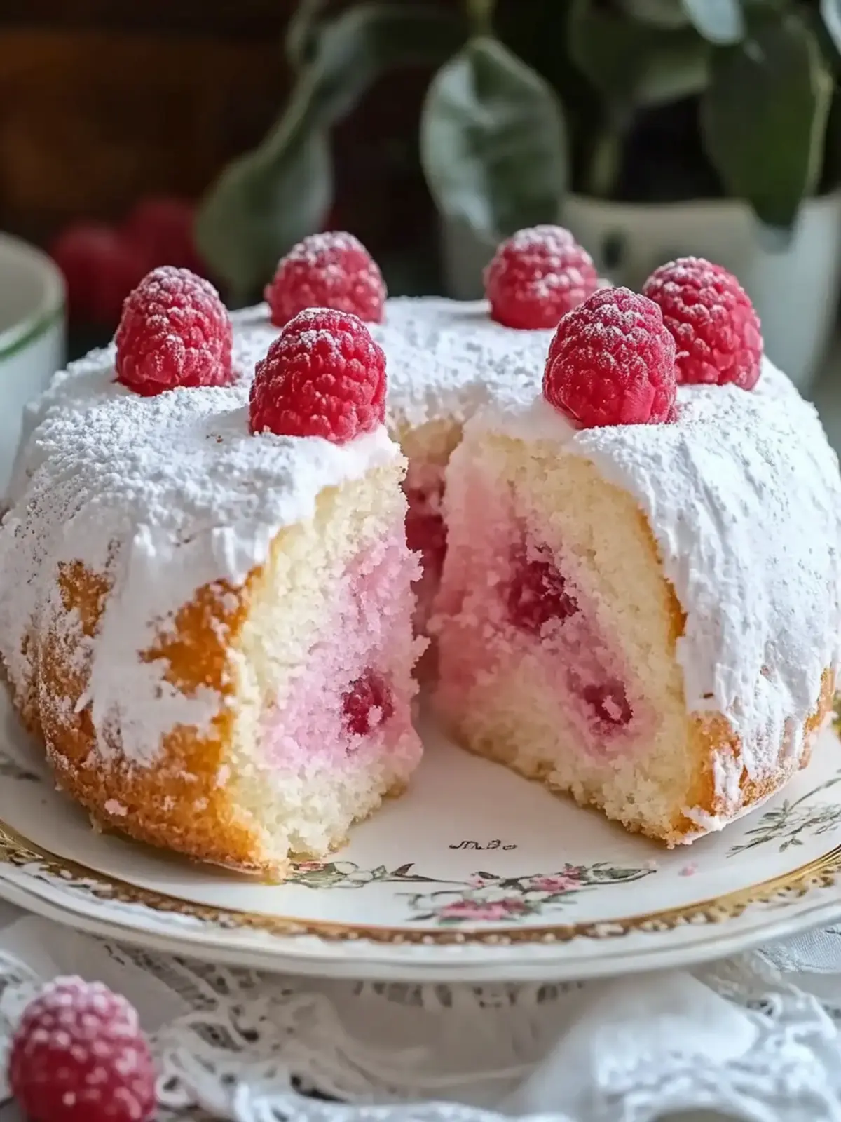 Raspberry Angel Food Cake