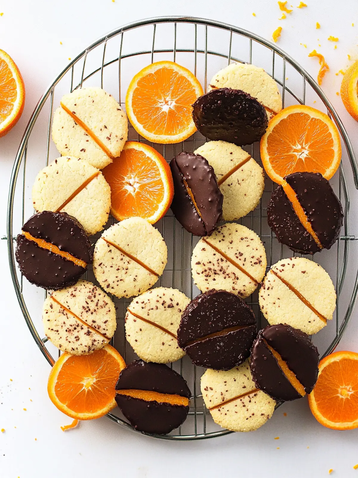 Chocolate Dipped Orange Shortbread Cookies