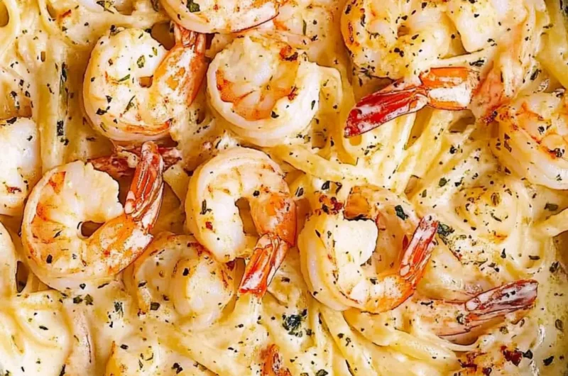 Creamy Mozzarella Shrimp Pasta