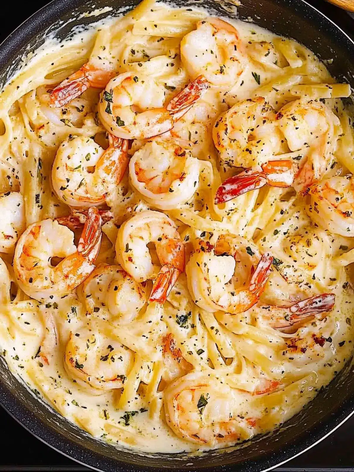 Creamy Mozzarella Shrimp Pasta