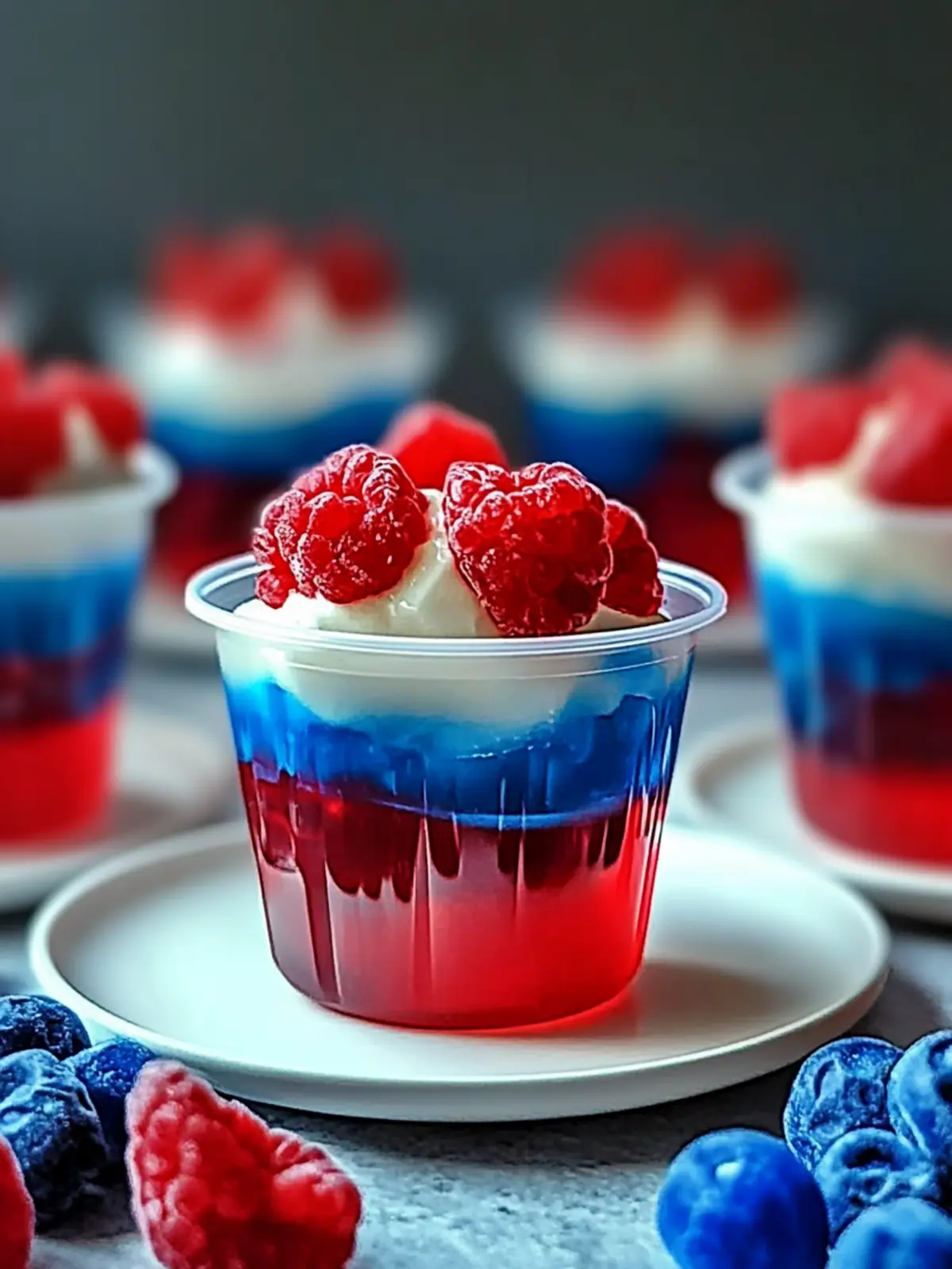Red, White, and Blue Jello Cups