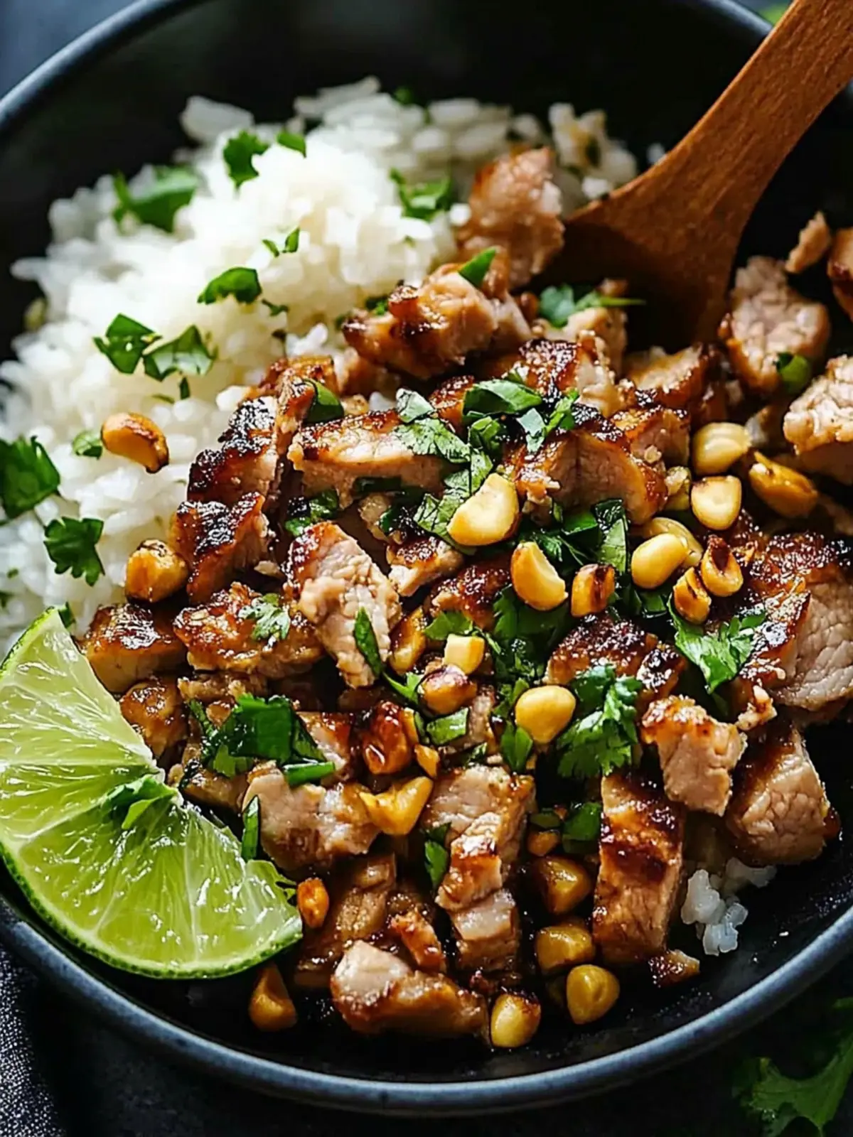 Ginger Lime Pork with Coconut Rice