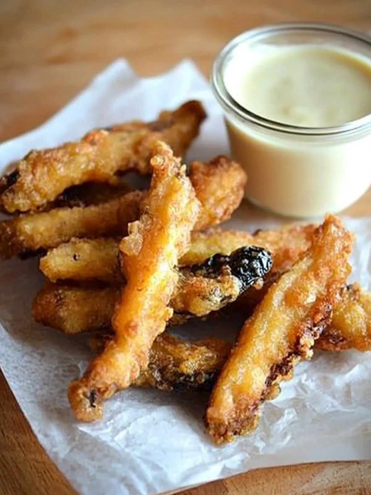 Delicious Portobello Fries with Zesty Meyer Lemon Dipping Sauce 5 Portobello Fries