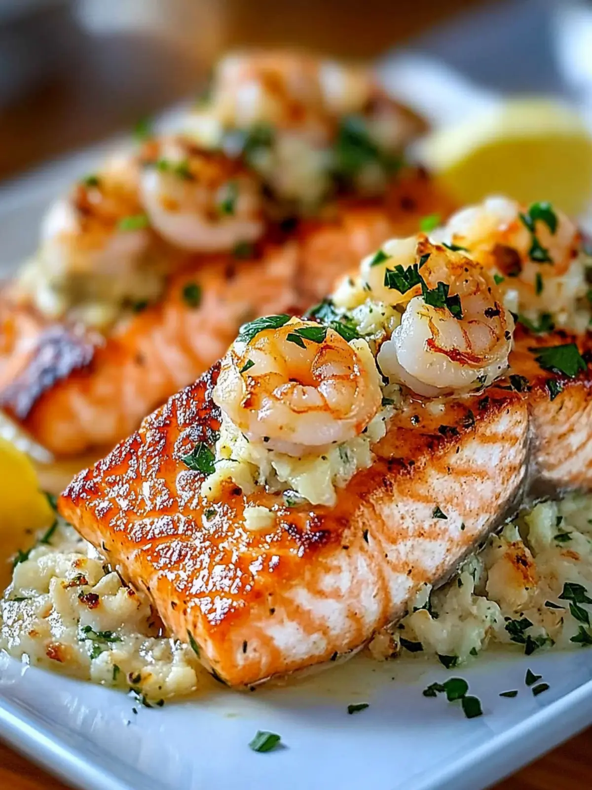 Crab Shrimp Stuffed Salmon