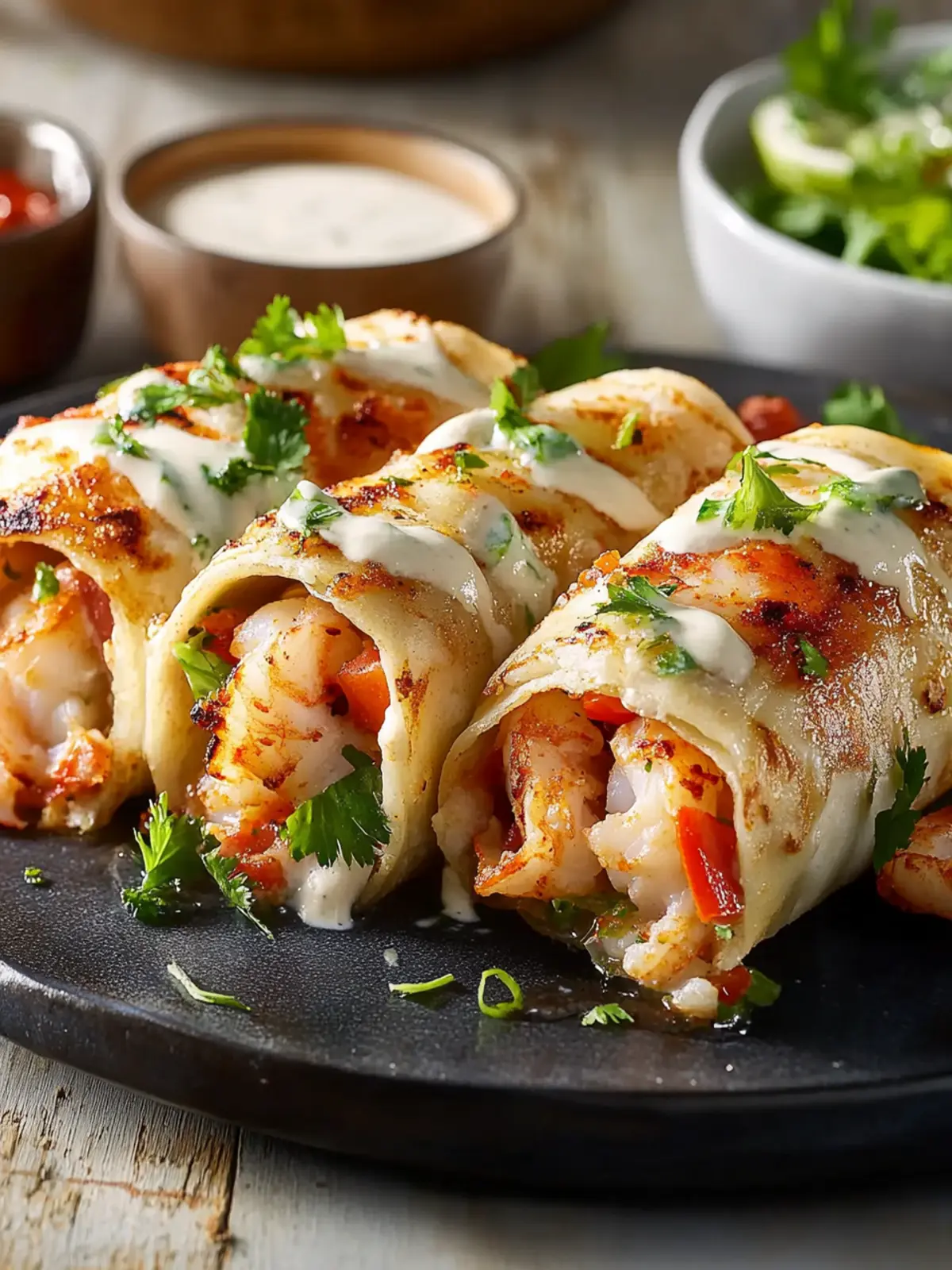 Shrimp-Crab Fajita Roll-Up Bombs