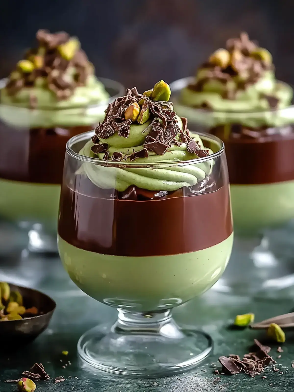 Pistachio Mousse with Rich Chocolate Ganache