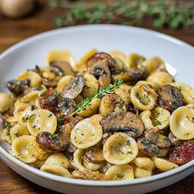Orecchiette with Mushroom Thyme Sauce