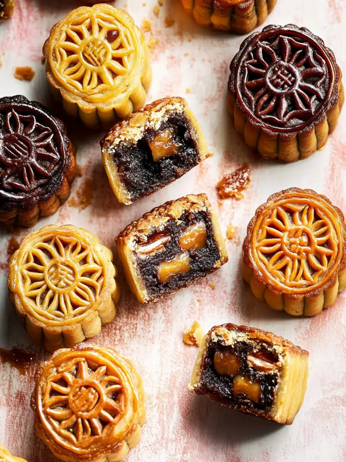 Salted Caramel Stuffed Brownie Mooncakes