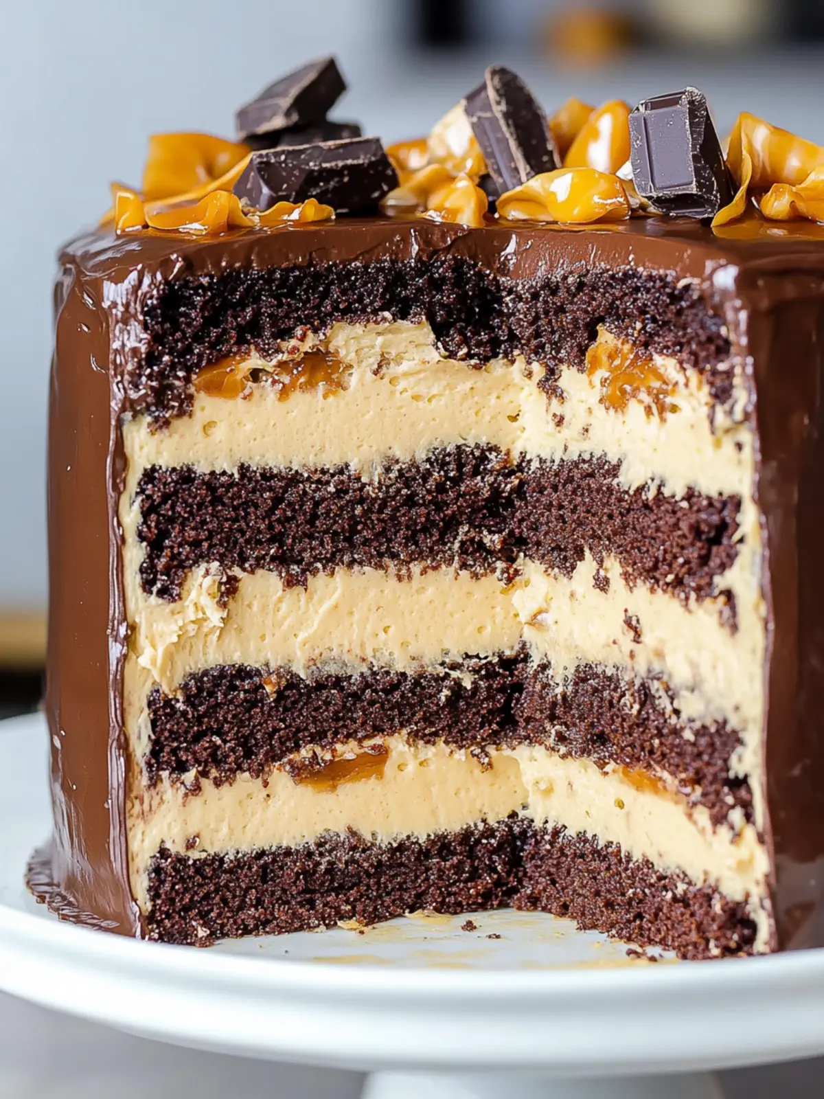 Chocolate Snickers Cake