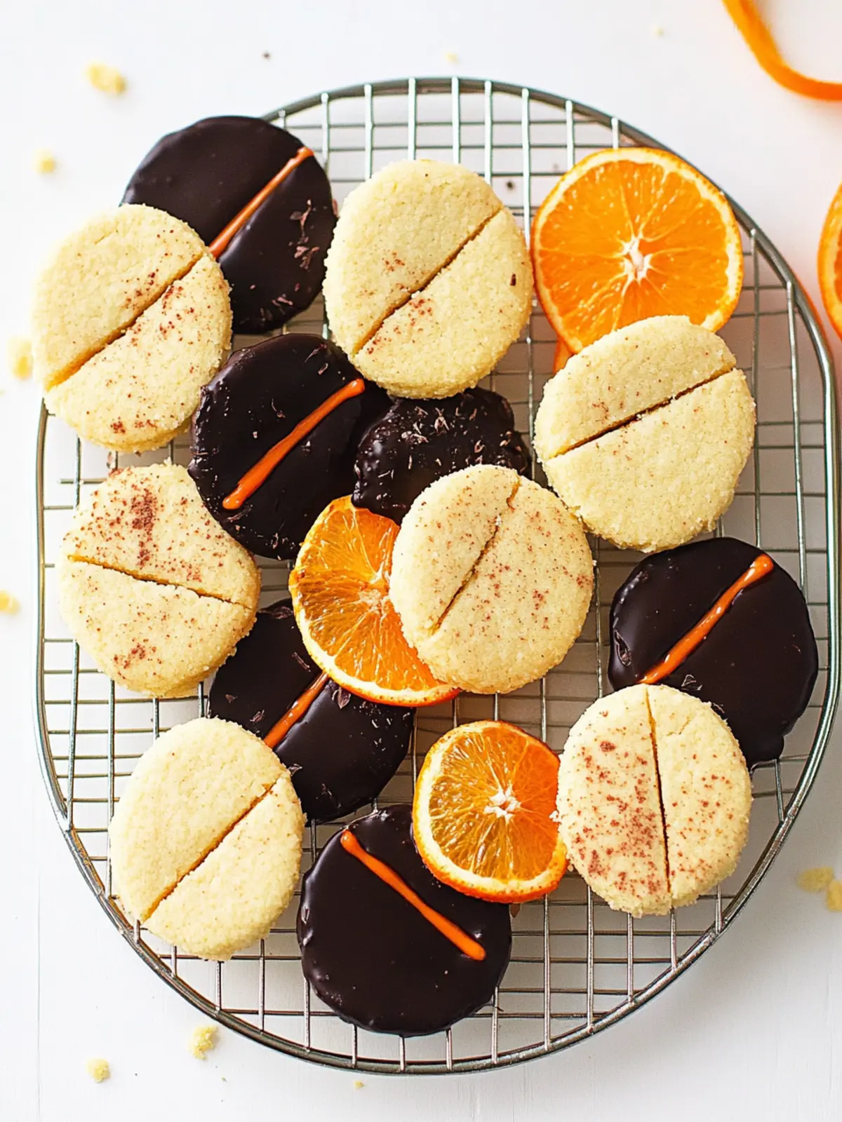 Chocolate Dipped Orange Shortbread Cookies