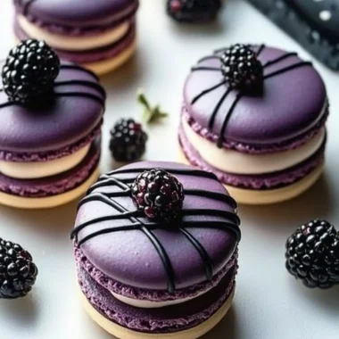 Delectable Blackberry Macarons