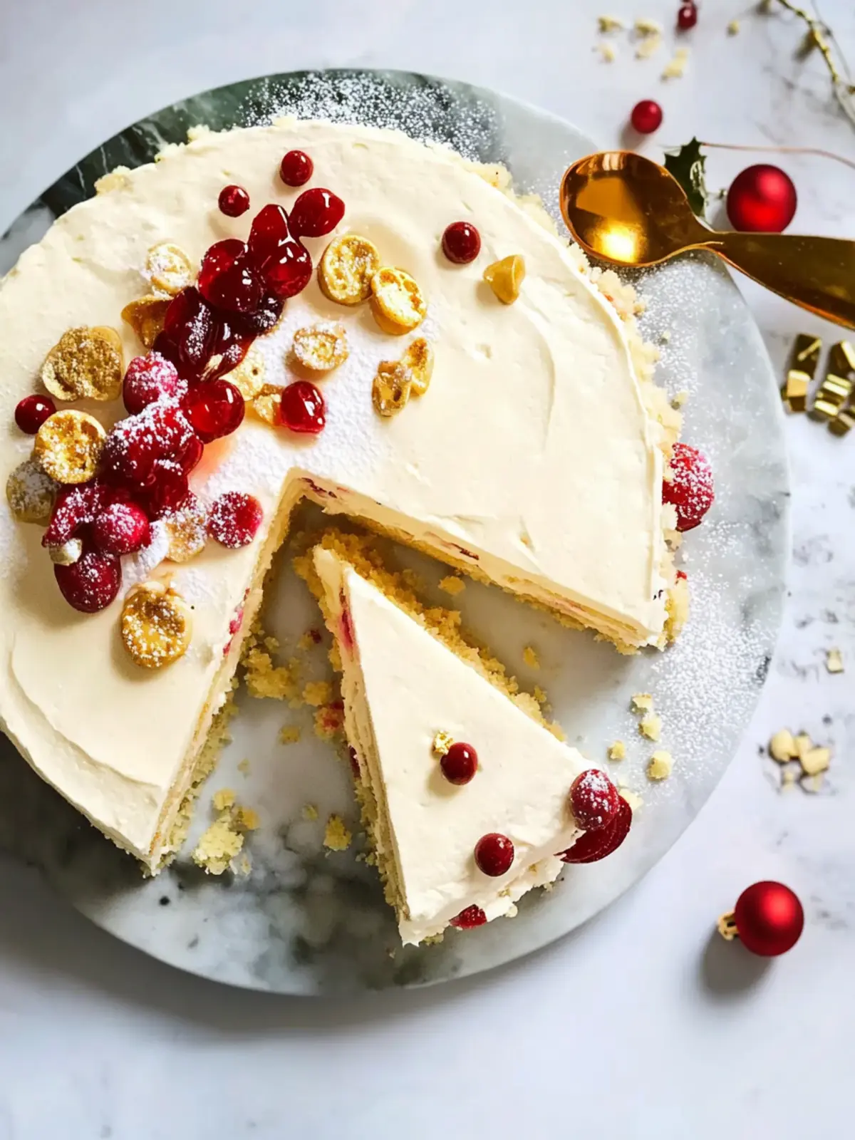 White Christmas mousse cake