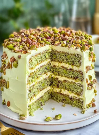 Pistachio Mascarpone Layer Cake