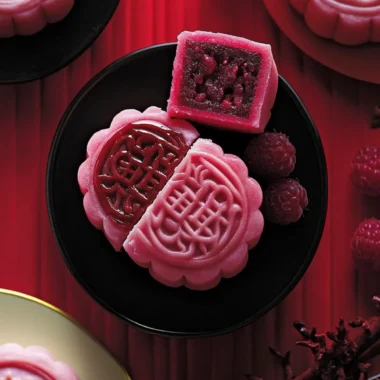 Raspberry Chocolate Snowskin Mooncakes