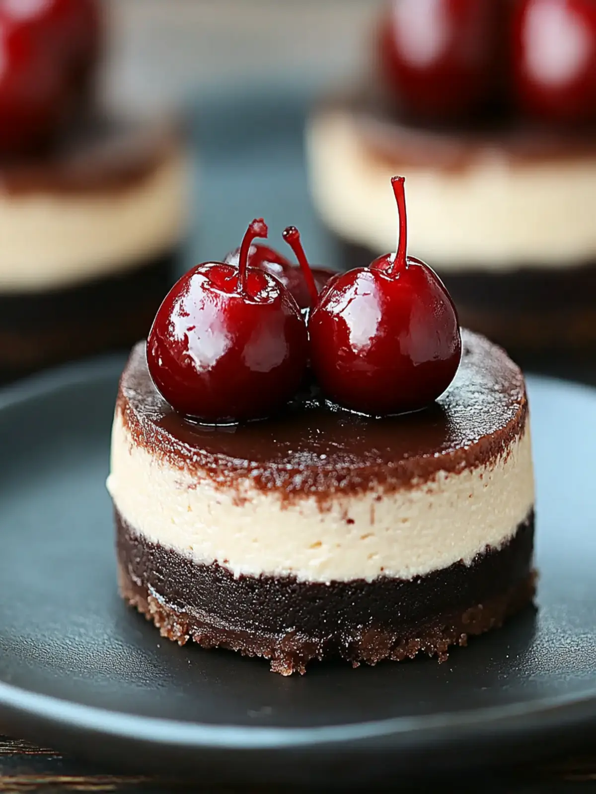 Decadent Mini Cherry Chocolate Cheesecake for Sweet Moments 4 Mini Cherry Chocolate Cheesecake