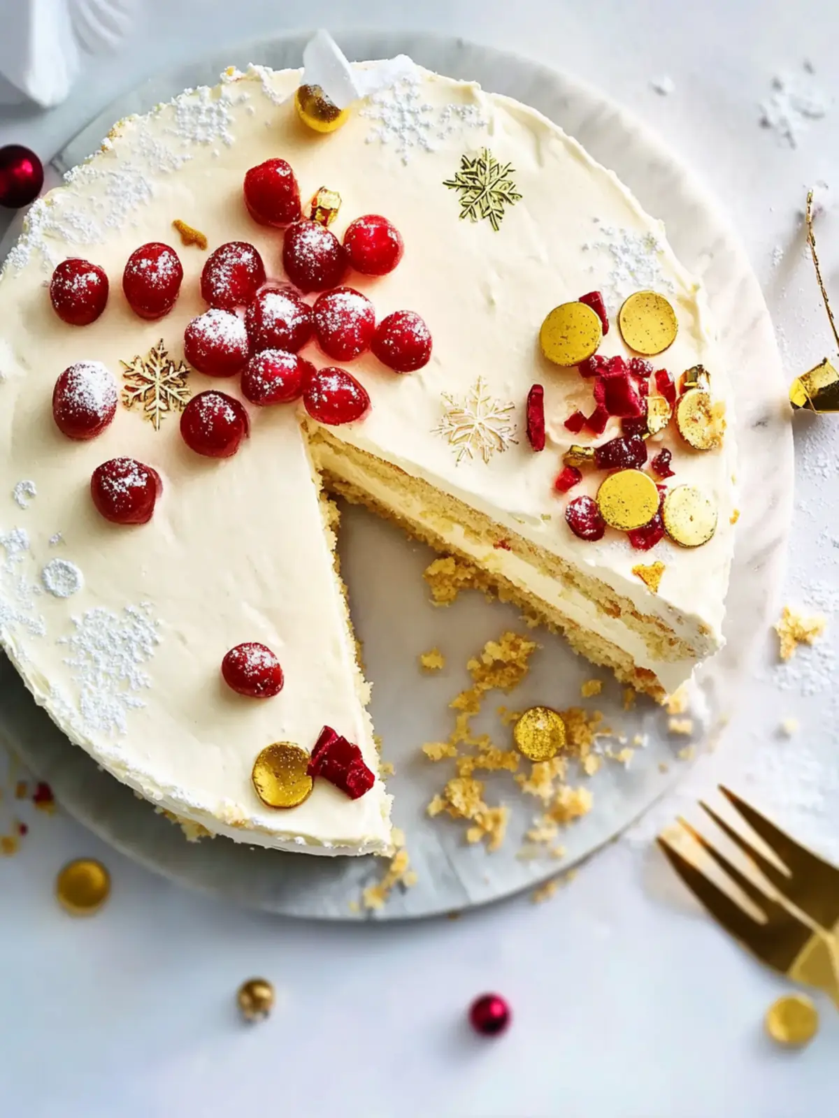 White Christmas mousse cake