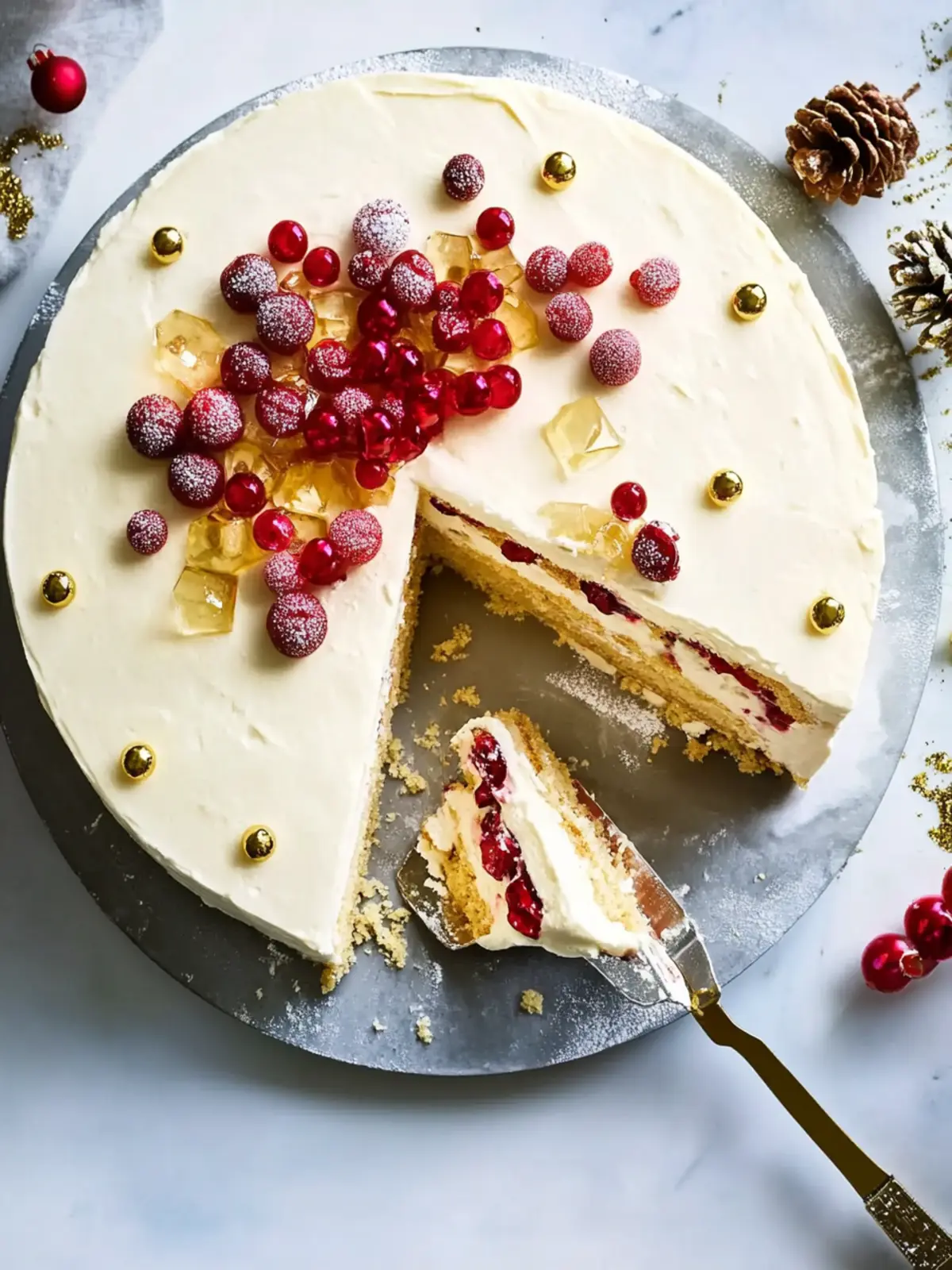 White Christmas mousse cake