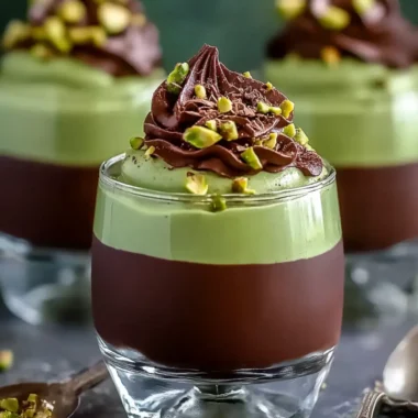 Pistachio Mousse with Rich Chocolate Ganache