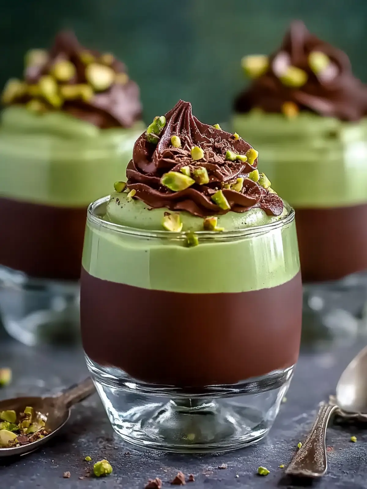 Pistachio Mousse with Rich Chocolate Ganache
