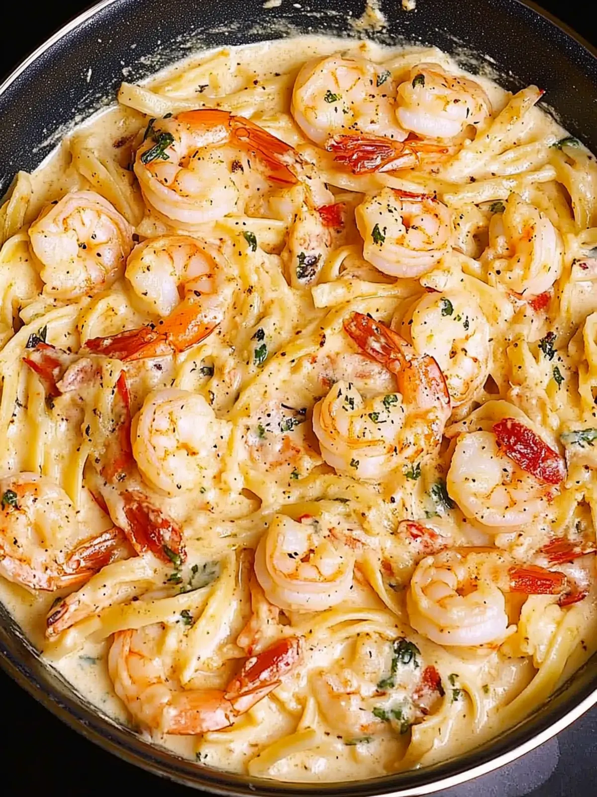 Creamy Mozzarella Shrimp Pasta