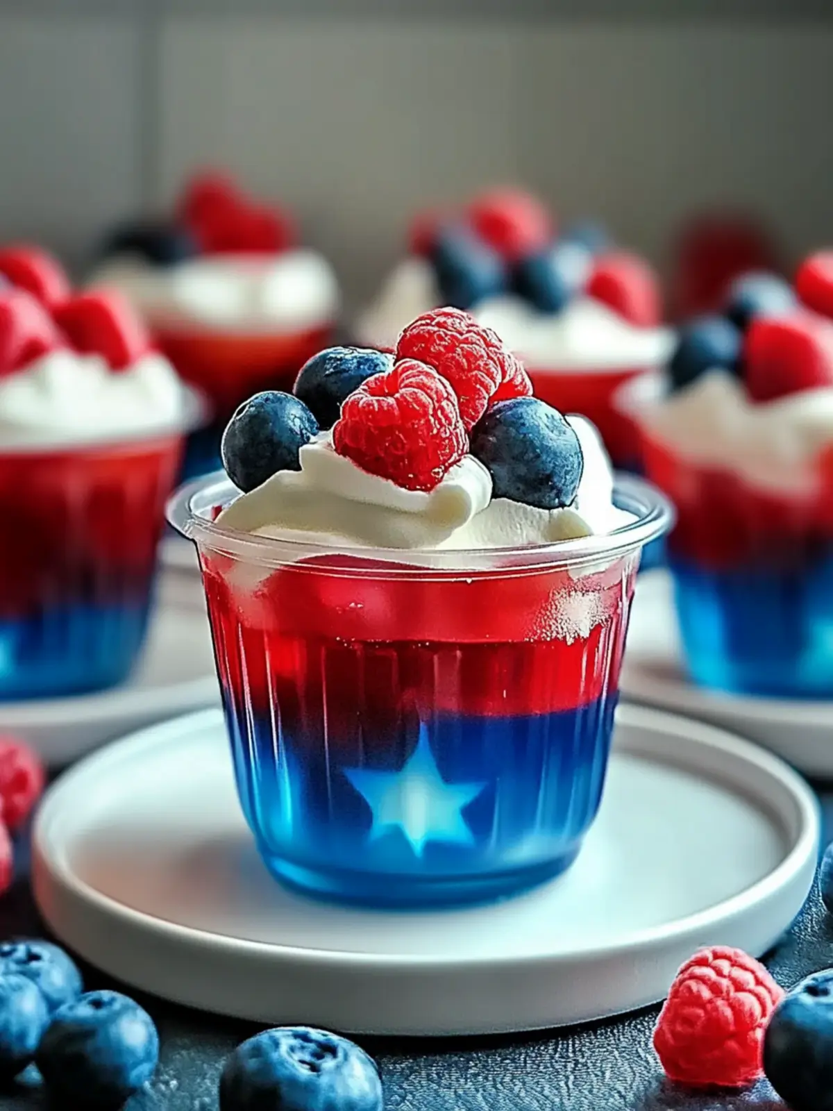 Red, White, and Blue Jello Cups